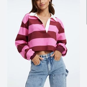 Good American Cropped Oversized Top.